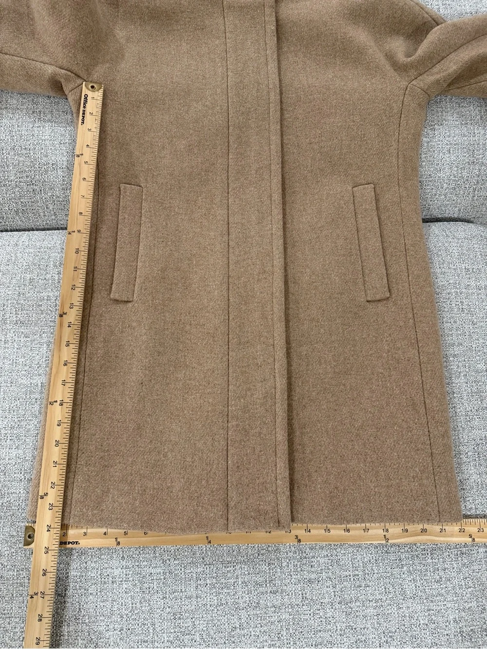J. Crew Wool Stadium Cloth by Nello Gori Cocoon Coat Tan B2770 Size 6 - Picture 12 of 16